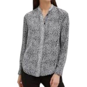 Rag & Bone New York Christy Cheetah Print 100% Silk Button Down Shirt Size SP